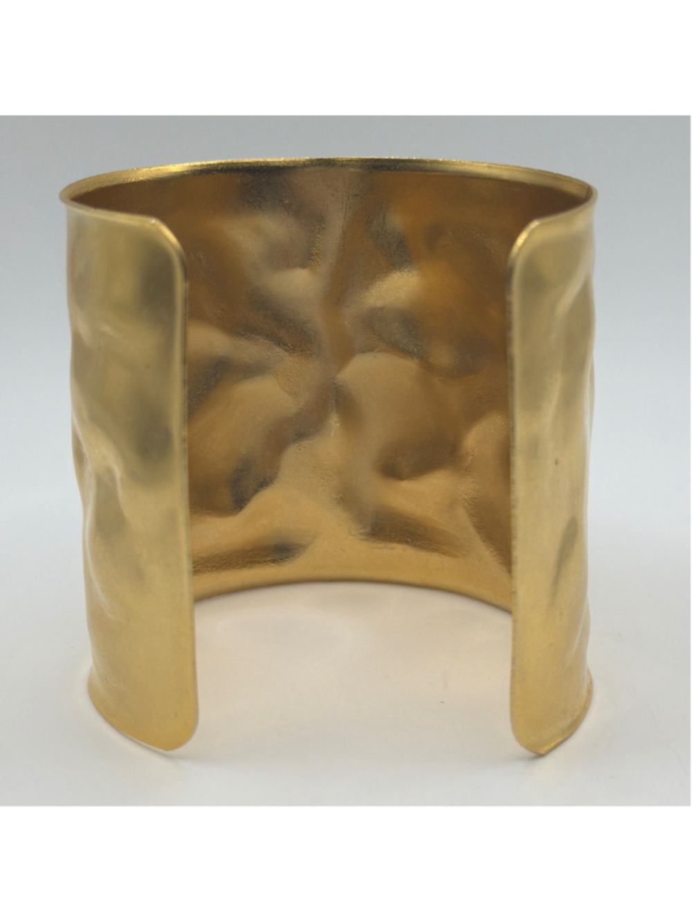 Blue Dyed Agate Slice Gold Tone Statement Cuff Bracelet Boho - Picture 3 of 5